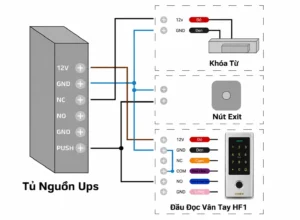 Sơ đấu dây HF1 và khoá nâm châm
